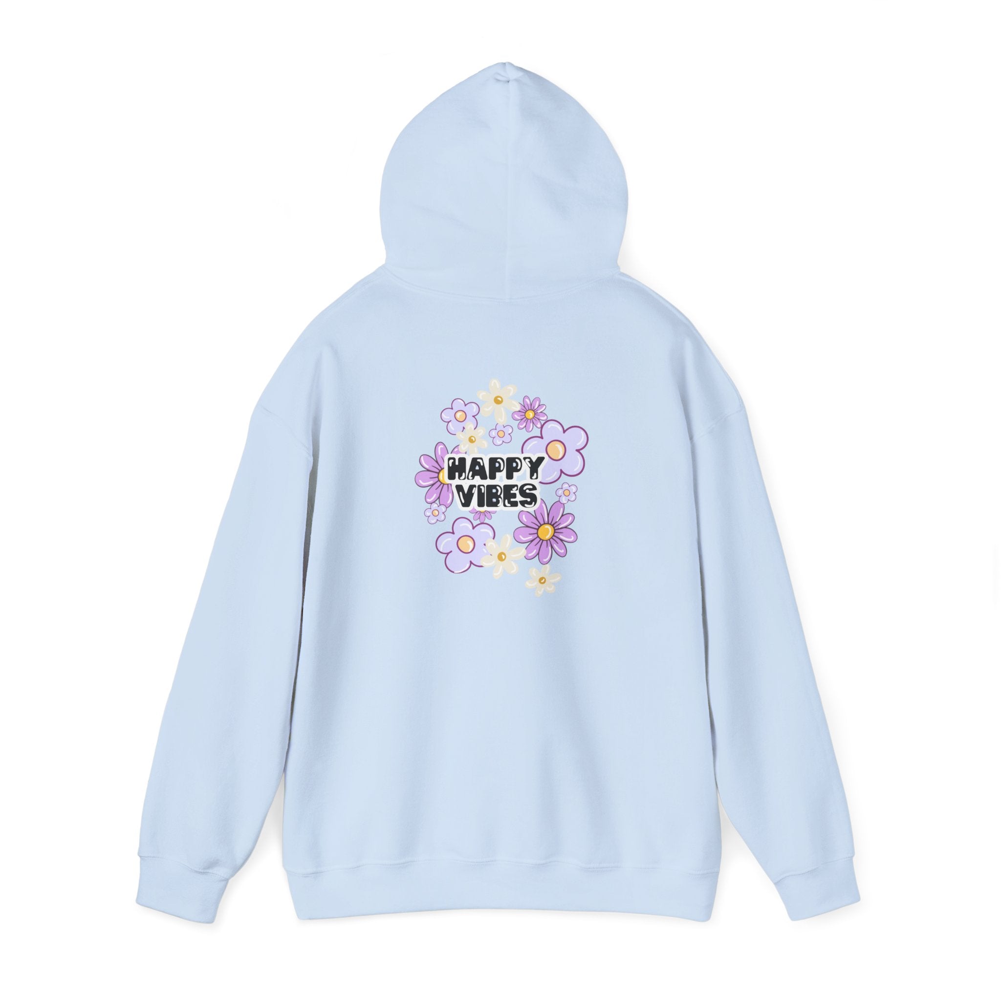 Happy Vibes Floral Hoodie – Unisex Sweatshirt,Cozy Spring Fashion Gift