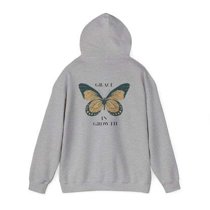 Grace in Growth Hoodie unisex butterfly motivational sweatshirt