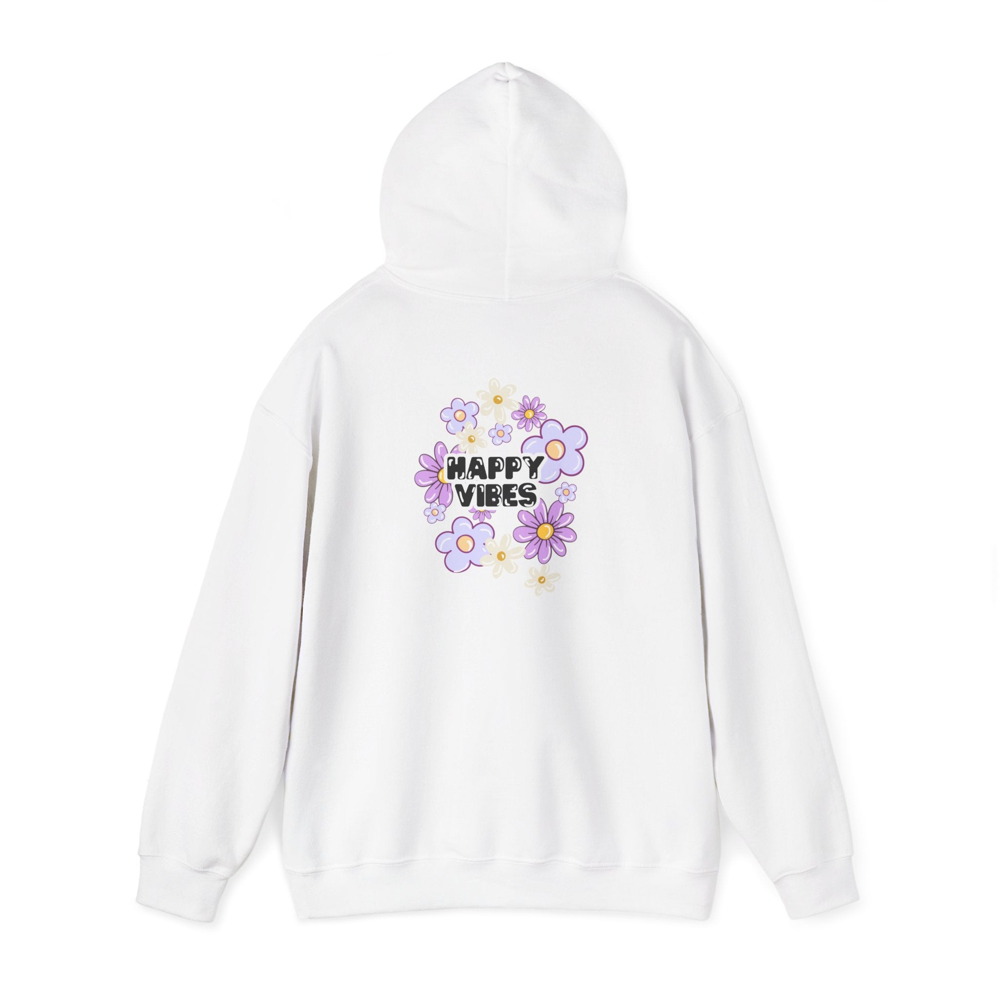 Happy Vibes Floral Hoodie – Unisex Sweatshirt,Cozy Spring Fashion Gift