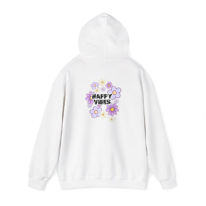 Happy Vibes Floral Hoodie – Unisex Sweatshirt,Cozy Spring Fashion Gift