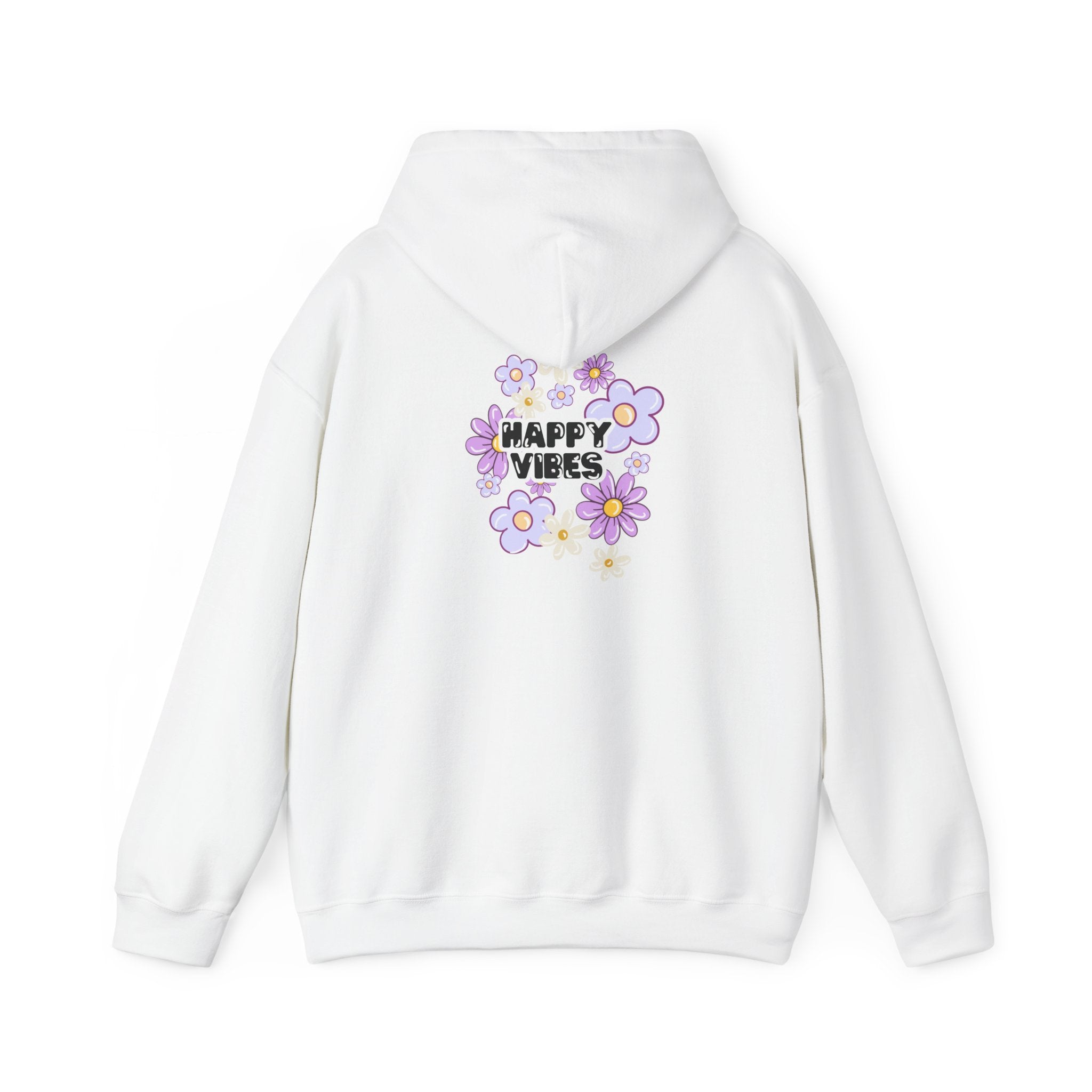 Happy Vibes Floral Hoodie – Unisex Sweatshirt,Cozy Spring Fashion Gift
