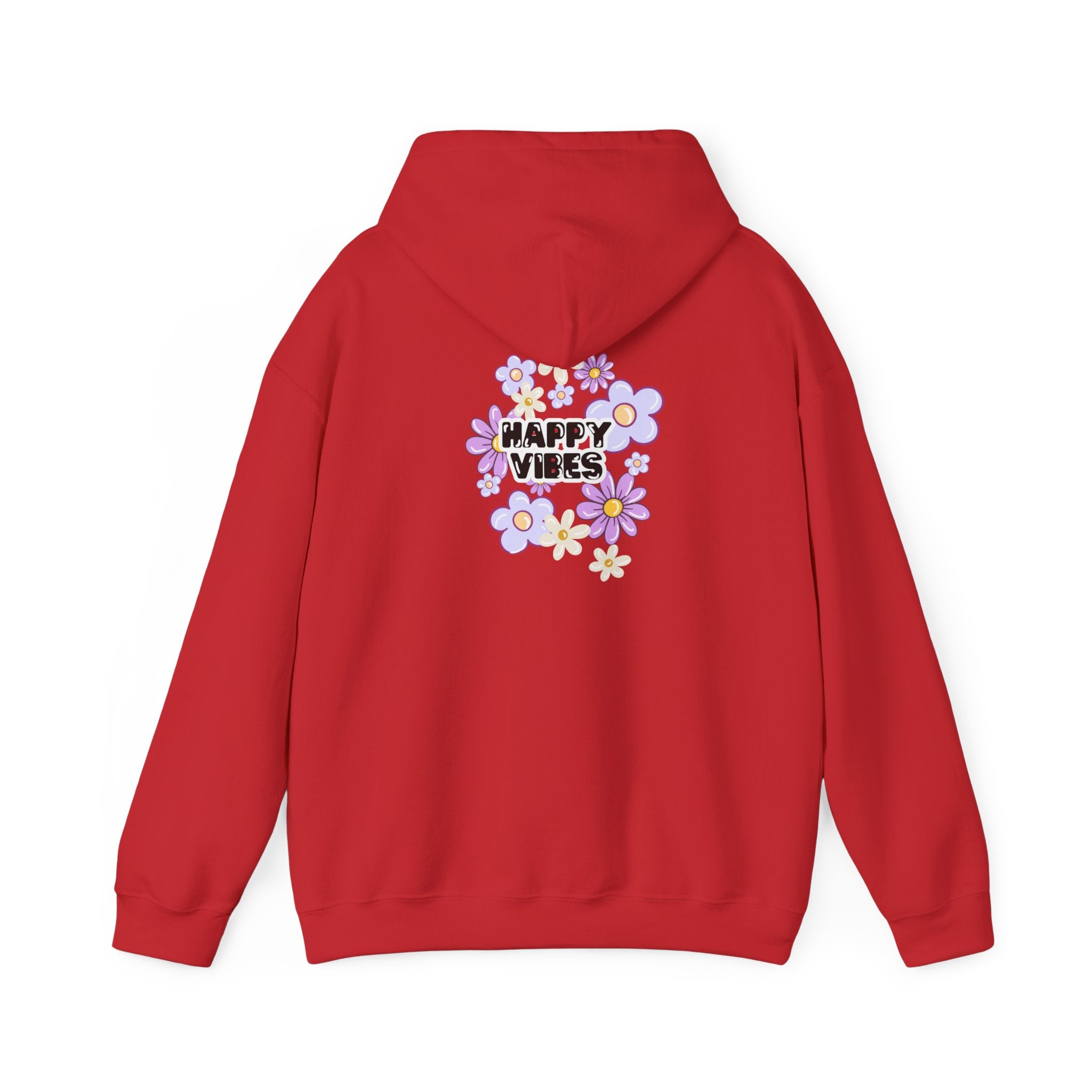 Happy Vibes Floral Hoodie – Unisex Sweatshirt,Cozy Spring Fashion Gift