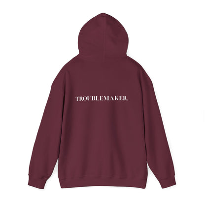 Troublemaker Graphic Hoodie – bold unisex sweatshirt for confident rebels