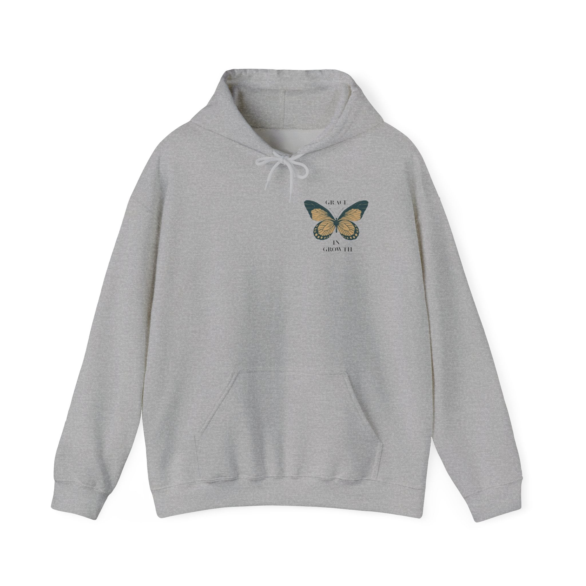 Grace in Growth Hoodie unisex butterfly motivational sweatshirt