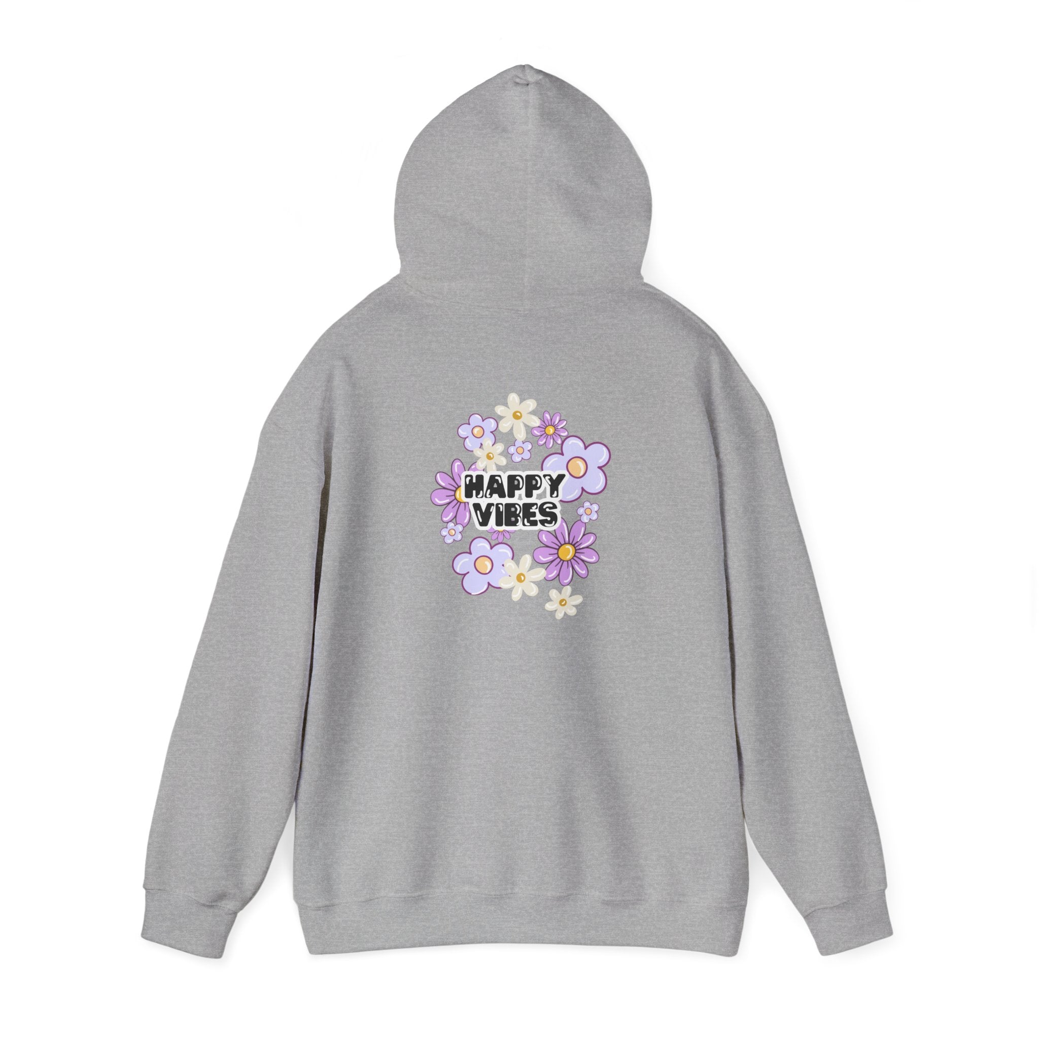 Happy Vibes Floral Hoodie – Unisex Sweatshirt,Cozy Spring Fashion Gift