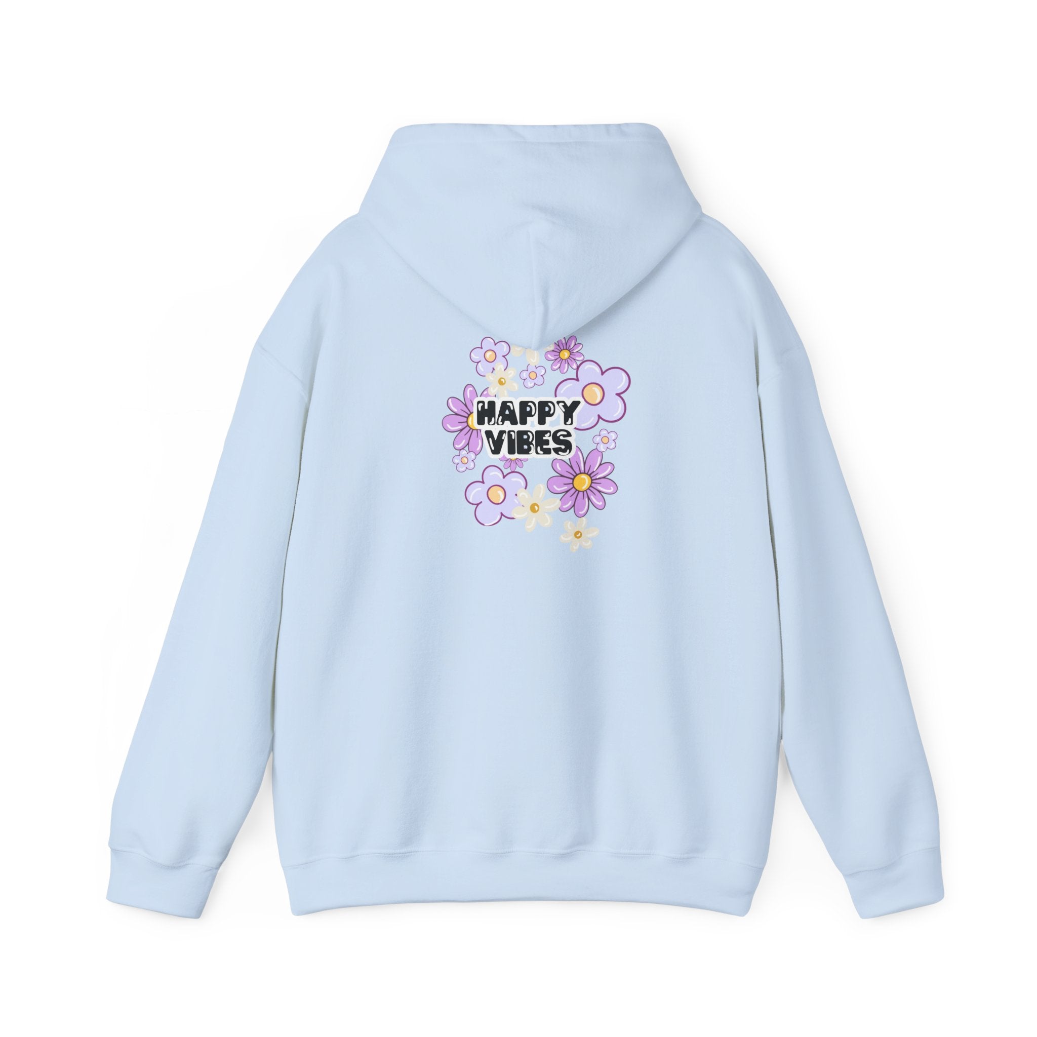 Happy Vibes Floral Hoodie – Unisex Sweatshirt,Cozy Spring Fashion Gift