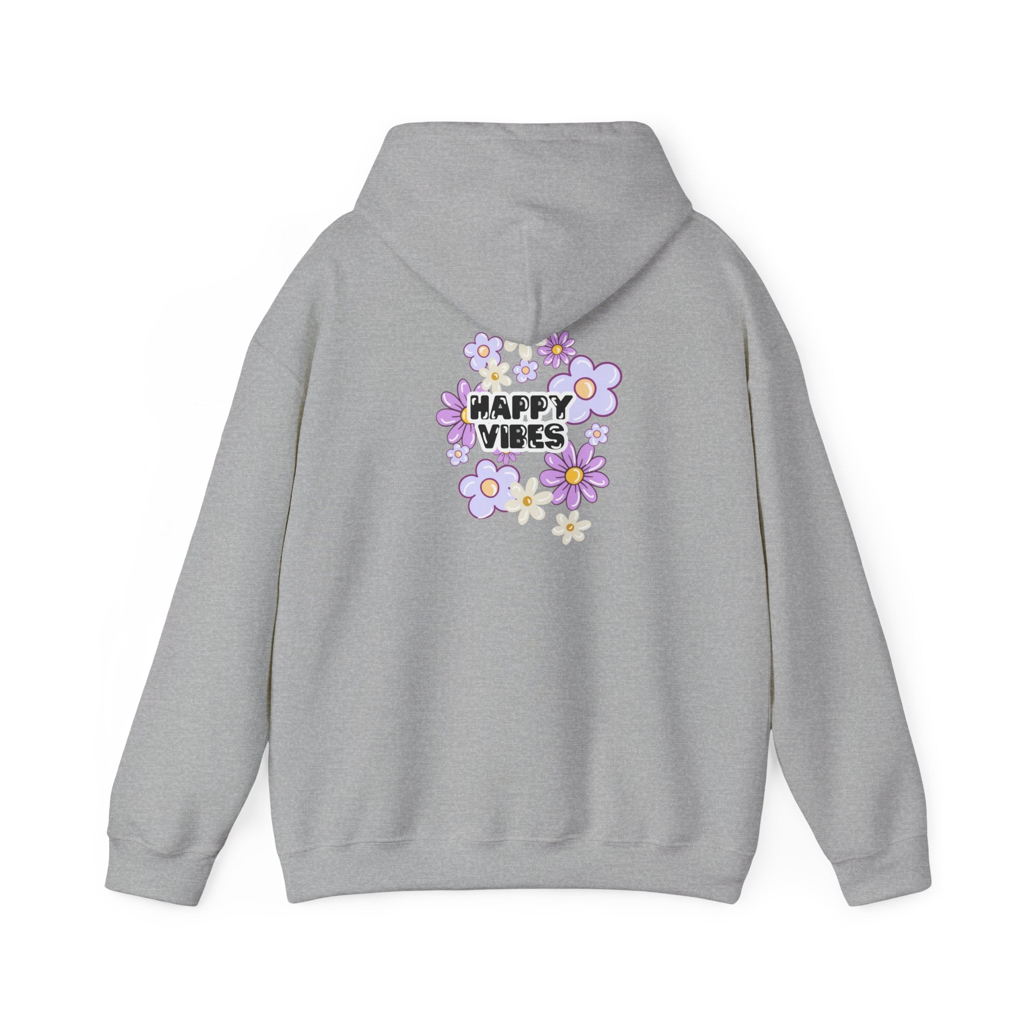 Happy Vibes Floral Hoodie – Unisex Sweatshirt,Cozy Spring Fashion Gift