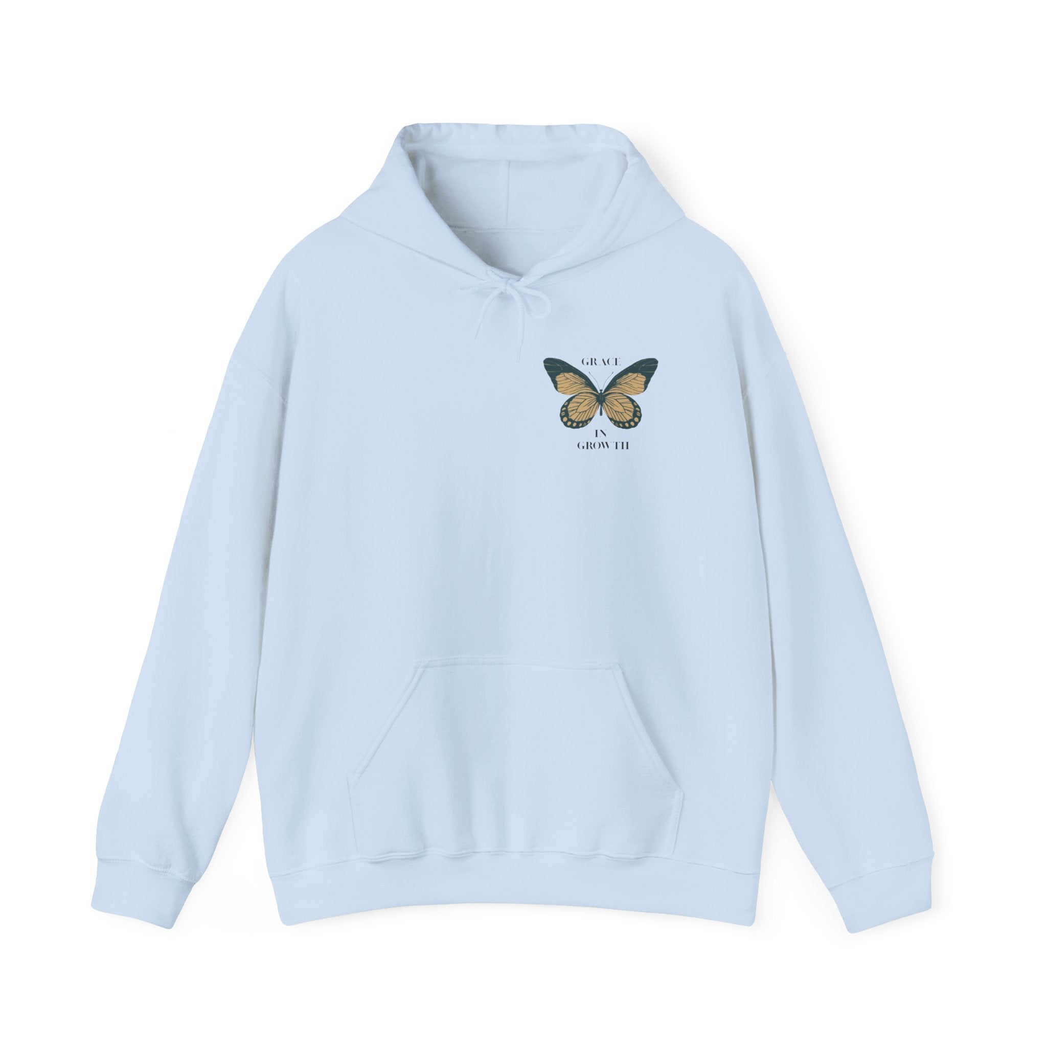 Grace in Growth Hoodie unisex butterfly motivational sweatshirt