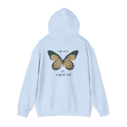 Grace in Growth Hoodie unisex butterfly motivational sweatshirt
