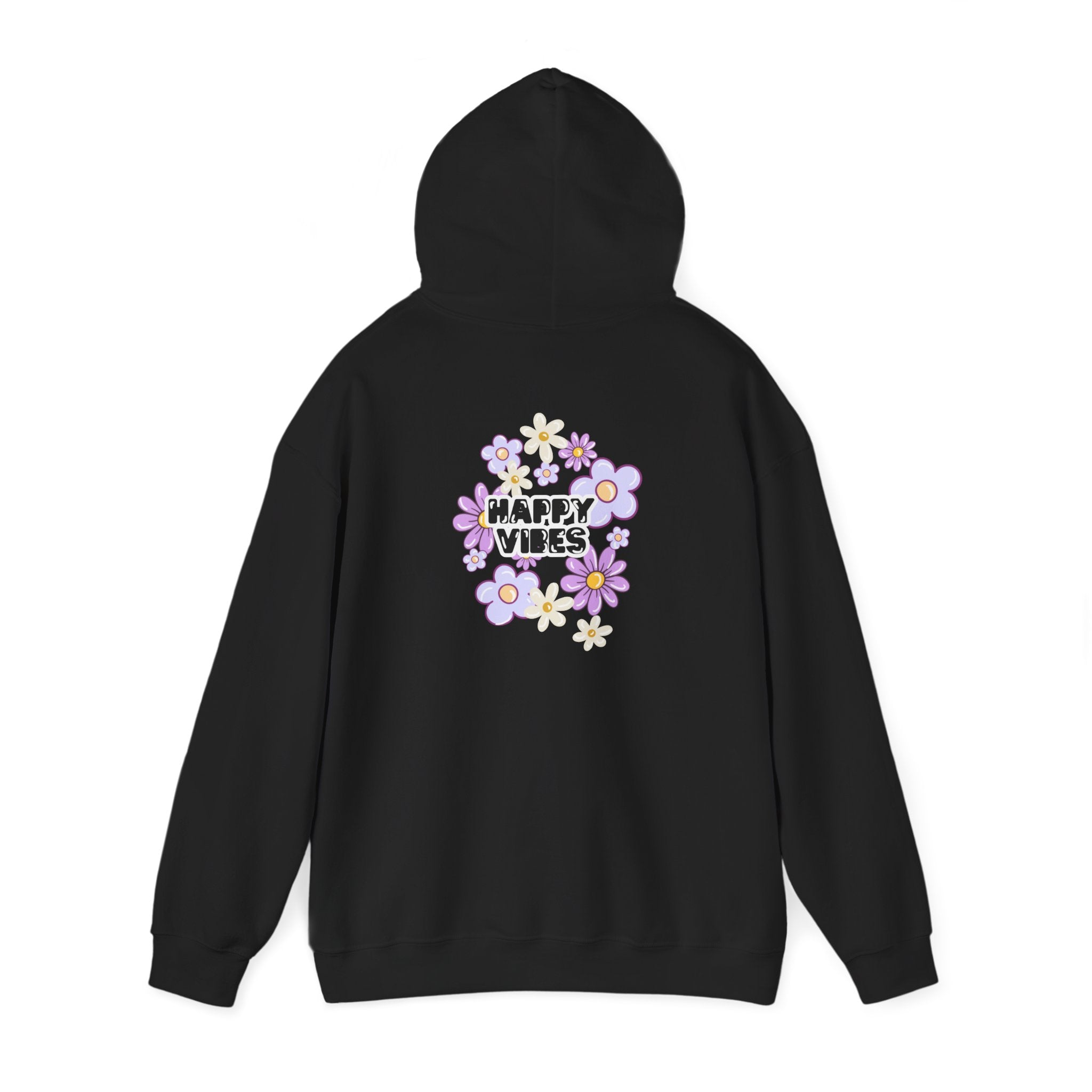 Happy Vibes Floral Hoodie – Unisex Sweatshirt,Cozy Spring Fashion Gift