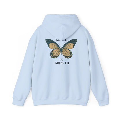 Grace in Growth Hoodie unisex butterfly motivational sweatshirt