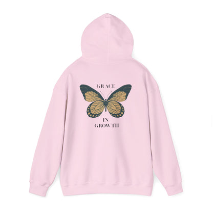 Grace in Growth Hoodie unisex butterfly motivational sweatshirt