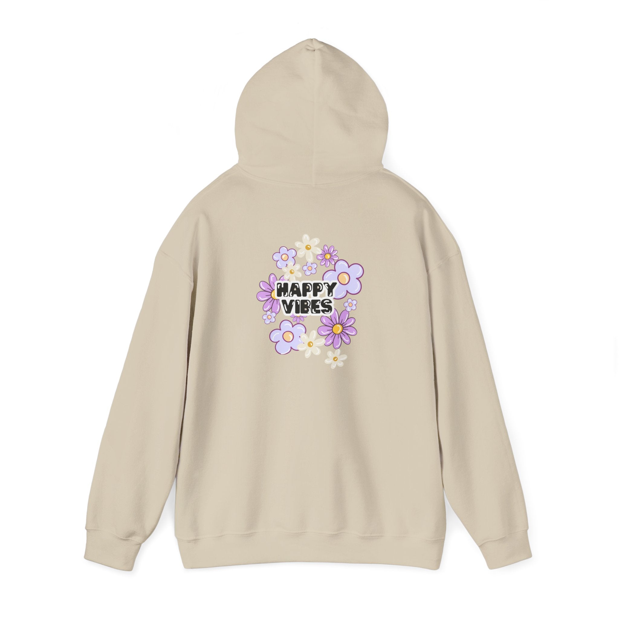 Happy Vibes Floral Hoodie – Unisex Sweatshirt,Cozy Spring Fashion Gift