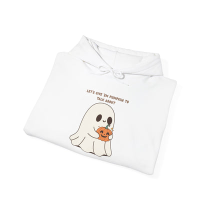 Ghost Pumpkin Hoodie Halloween Sweatshirt Cozy Fall Pullover