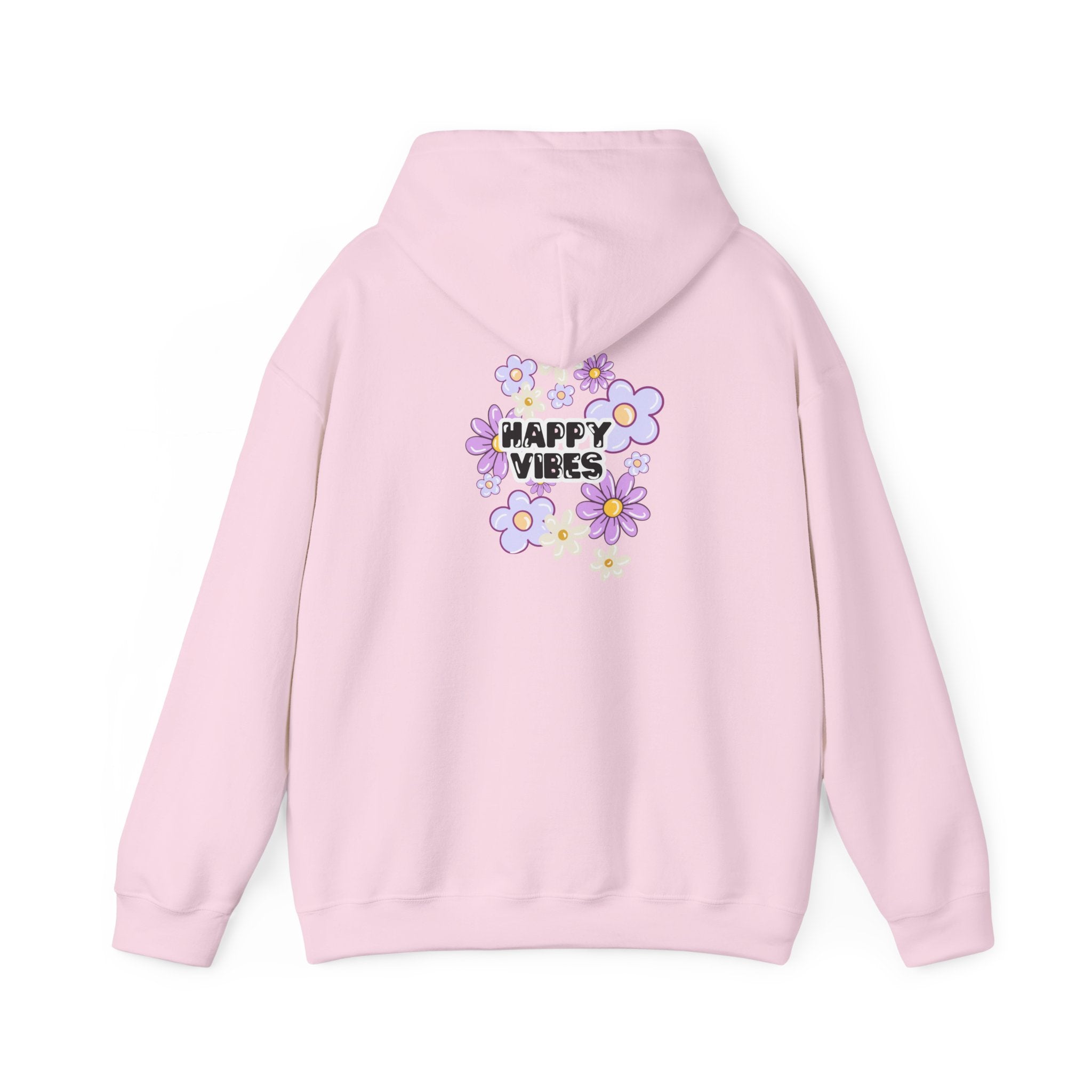 Happy Vibes Floral Hoodie – Unisex Sweatshirt,Cozy Spring Fashion Gift