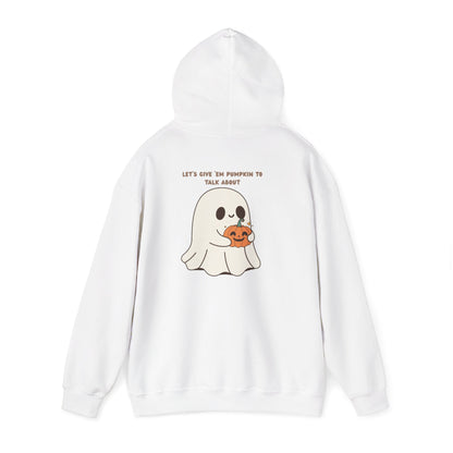 Ghost Pumpkin Hoodie Halloween Sweatshirt Cozy Fall Pullover