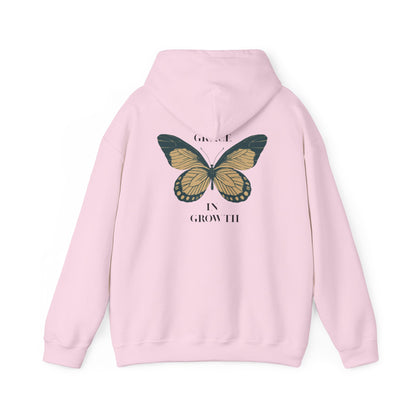 Grace in Growth Hoodie unisex butterfly motivational sweatshirt