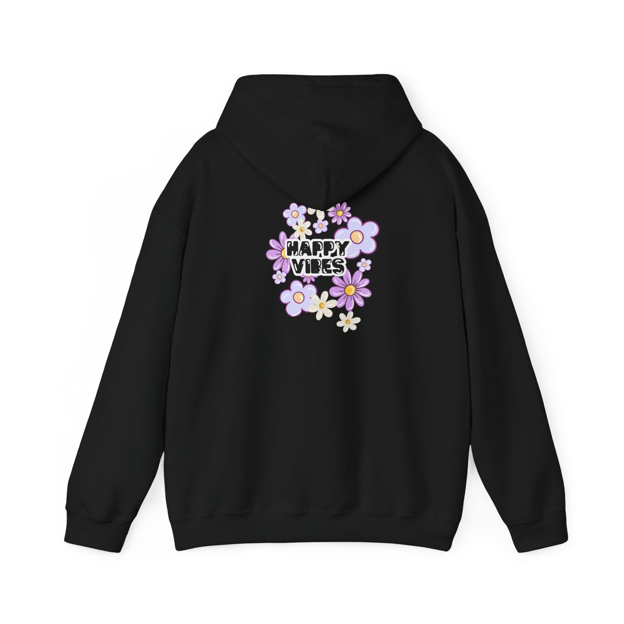 Happy Vibes Floral Hoodie – Unisex Sweatshirt,Cozy Spring Fashion Gift