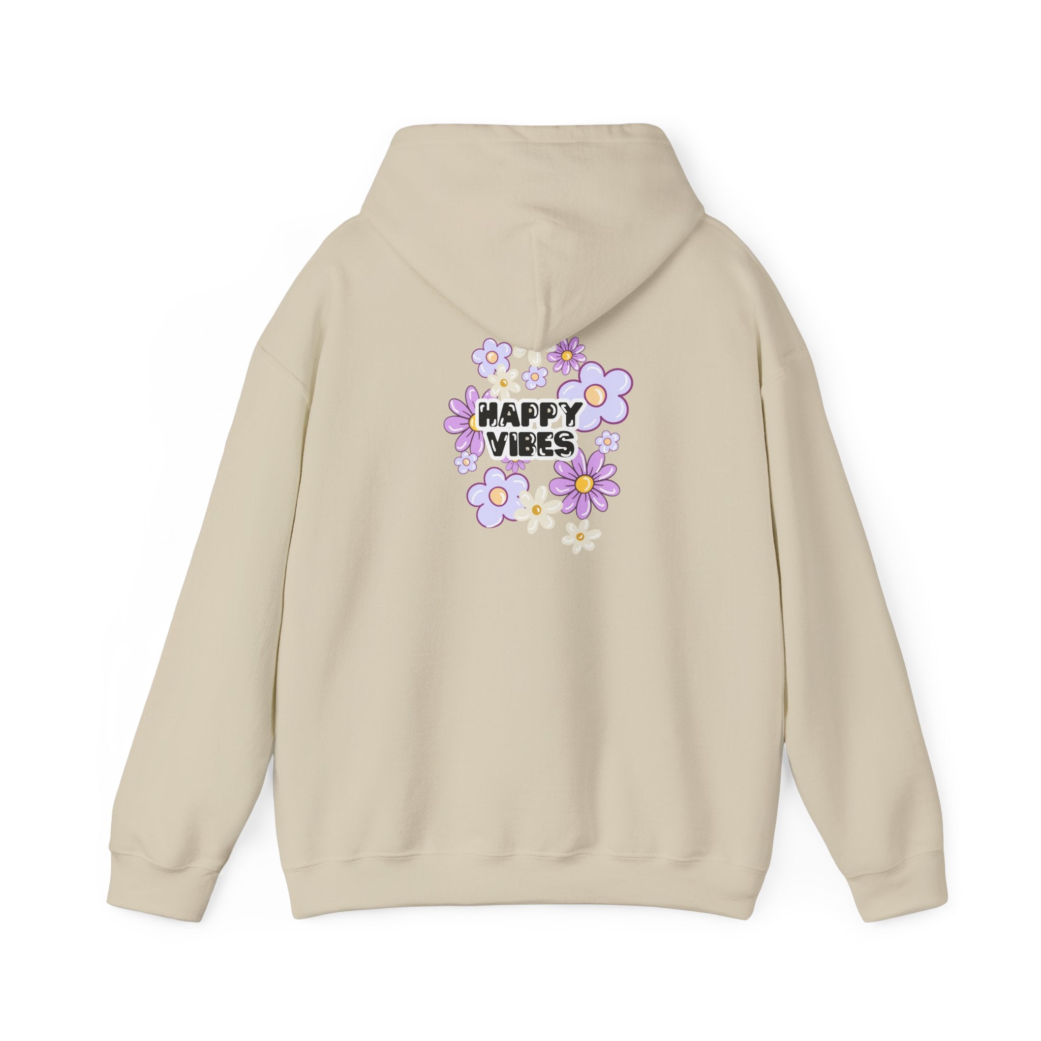 Happy Vibes Floral Hoodie – Unisex Sweatshirt,Cozy Spring Fashion Gift