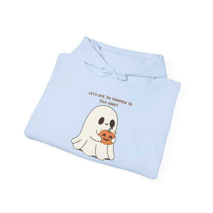 Ghost Pumpkin Hoodie Halloween Sweatshirt Cozy Fall Pullover