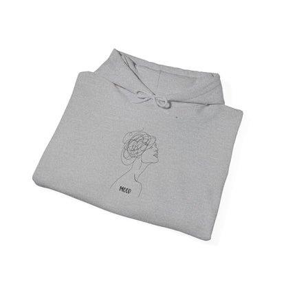 Elegant Floral Line Art Hoodie – minimalist unisex sweatshirt gift for her