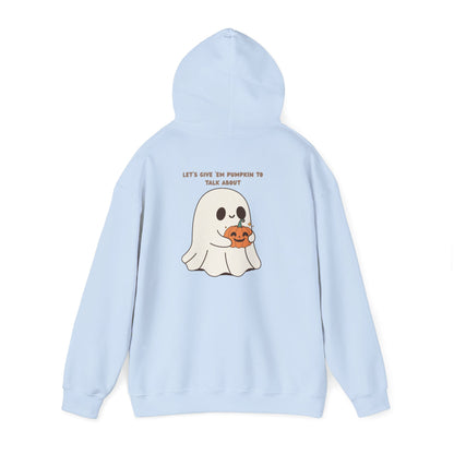 Ghost Pumpkin Hoodie Halloween Sweatshirt Cozy Fall Pullover